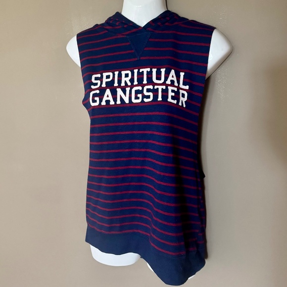 SPIRITUAL GANGSTER “Spellout” striped tank size M - Picture 1 of 5